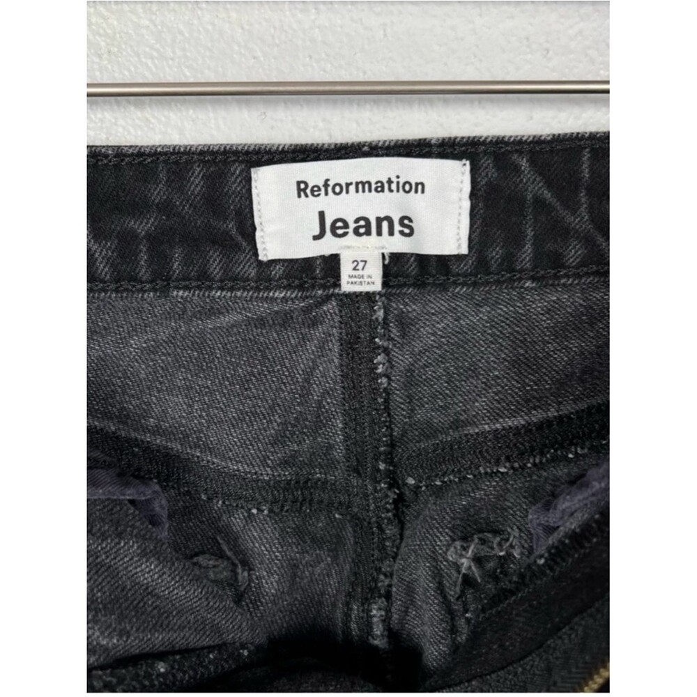 Reformation Liza Ultra High Rise Straight Leg Jeans Black Size 27 - Picture 7 of 10